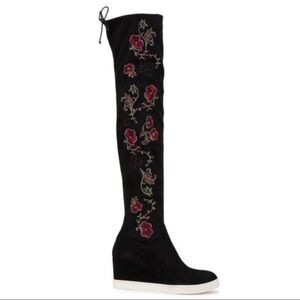 linea paolo Thea over the knee embroidered sneaker boot